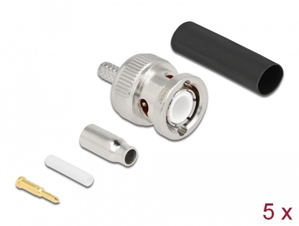 BNC-plug voor het krimpen van RG-174 / RG-316 met bijpassende krimpbuis