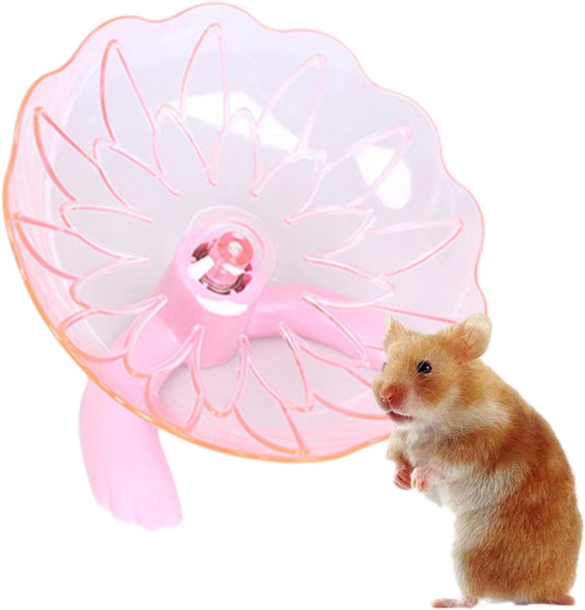 Hamsterwiel - Loopwiel Fitness - Dieren Sport - Stil Draaisysteem - 18x18x6 cm - Roze