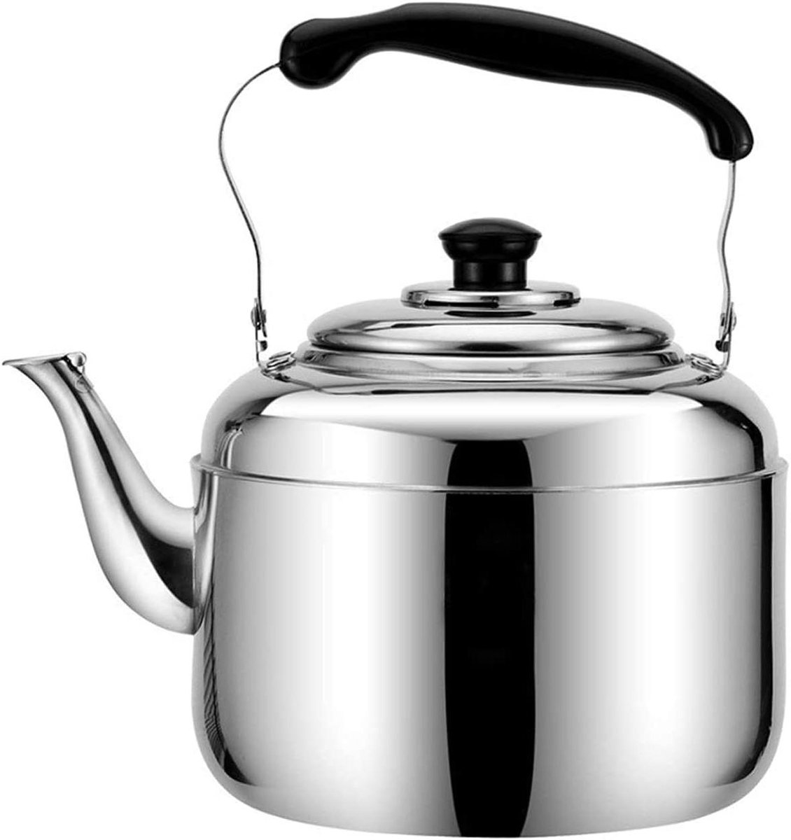 Theeketel met fluit - Waterketel - Water koken - Energiebesparende bodem - 3 Liter - Zilver