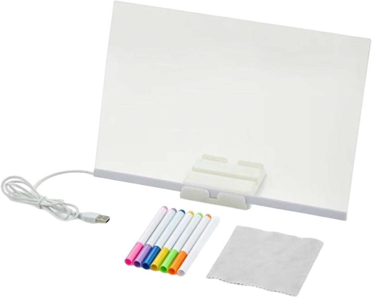 LED Tekentablet - Lichtgevend Schrijfbord - Creatief Tekenen - Zonder Papier - Praktisch Formaat - Meerdere Kleuren