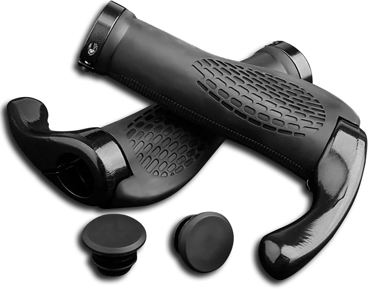Stuurgrepen Fiets - Comfort Handvatten - Fietsen Comfort - Ergonomisch Ontwerp - 2 Stuks - Zwart