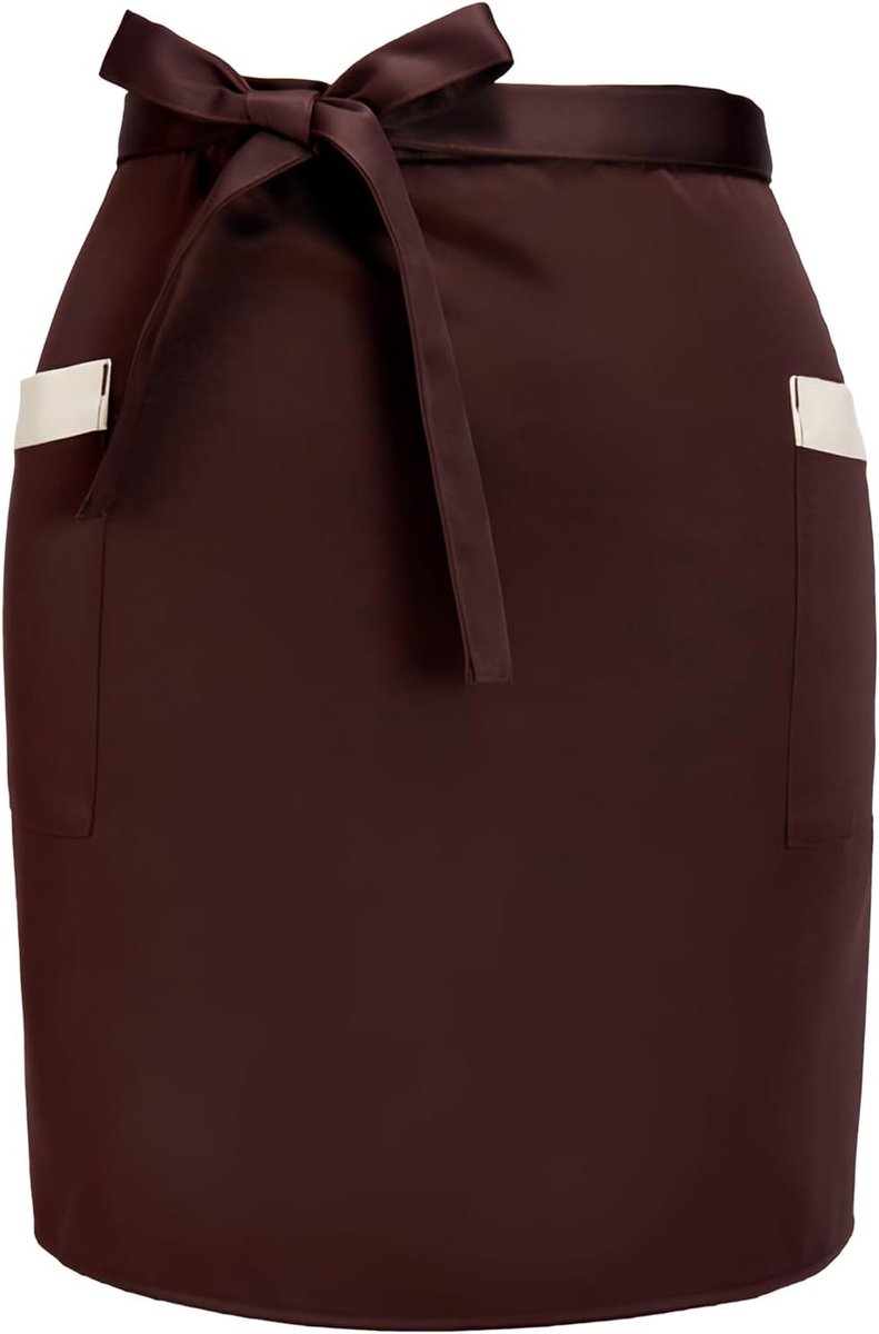 Korte Taille Schort met 2 Zakjes, Verstelbaar Schort voor Koks en Bediening, Ideaal voor Restaurant, Café en Tuinieren