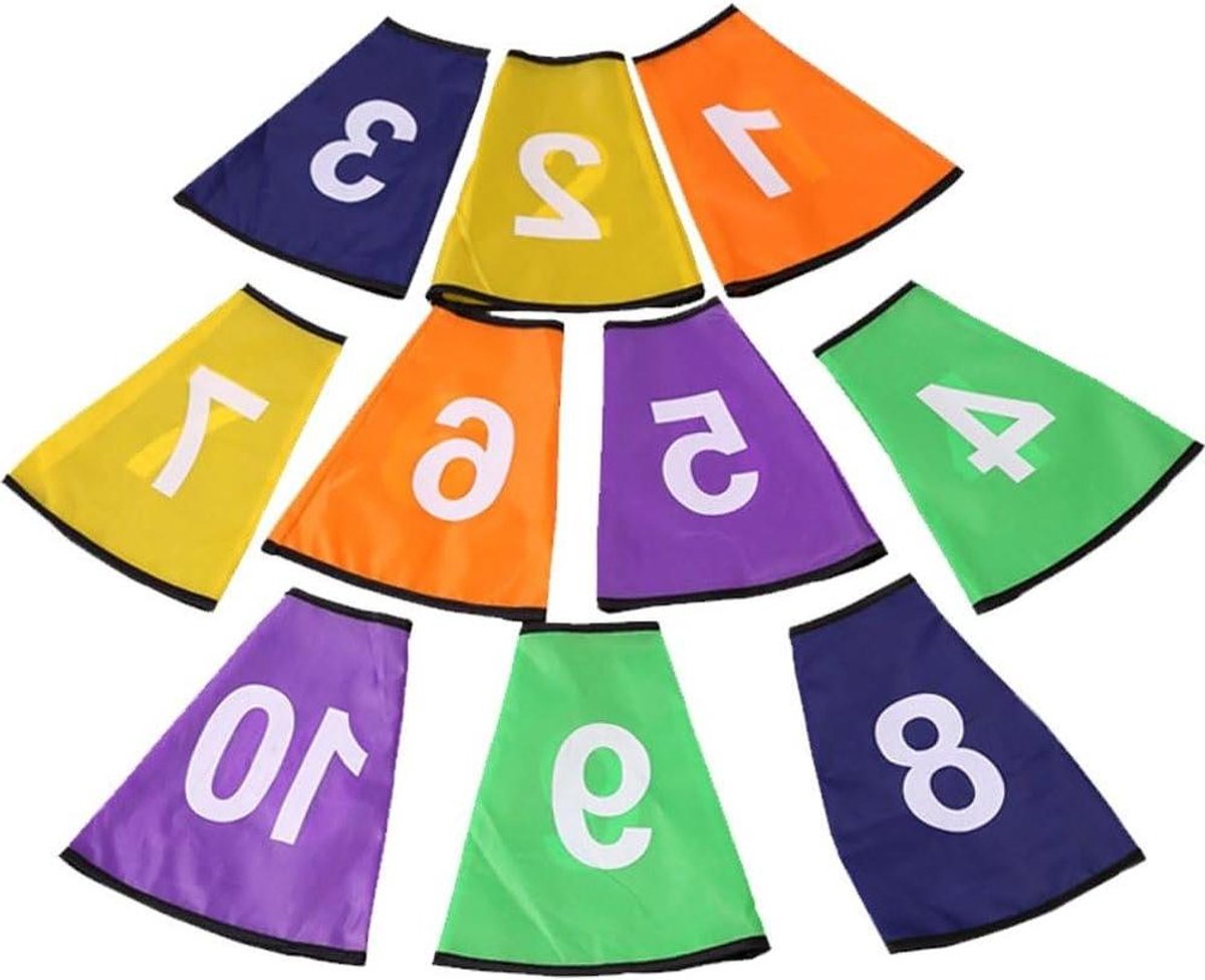 Genummerde Kegelhoes - Cijfer Covers - Sport Training - Slijtvast Materiaal - 10 Stuks - Meerdere Kleuren