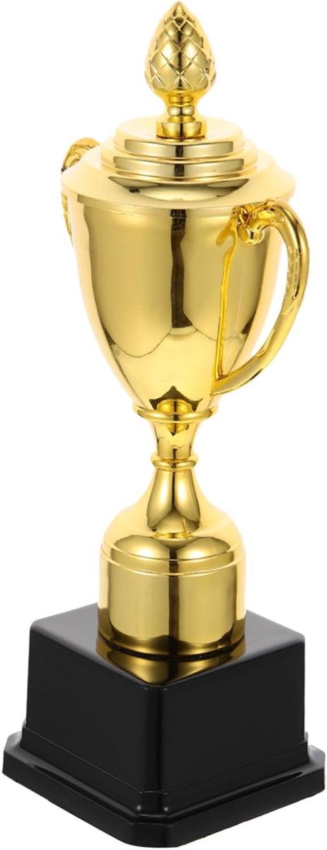 Trofee Beker - Kinderprijs Award - Wedstrijden Belonen - Lichtgewicht Plastic - 23 cm Lengte - Goudkleurig