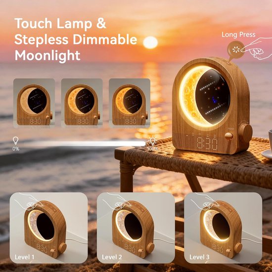 Licht Wekker Wake Up Light- Digitale Wekker met Lamp - Slaaphulp met USB Aansluiting - Rustgevend — afbeelding 3