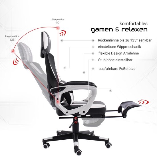 Gaming Chair - Bureaustoel - Game Stoel - Woonkamer — afbeelding 3
