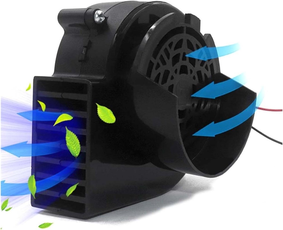 Ventilator Blazermotor - Luchtblazer - Opblaasdecoratie - Met LED lichtsnoer - 97x94x65mm - Zwart