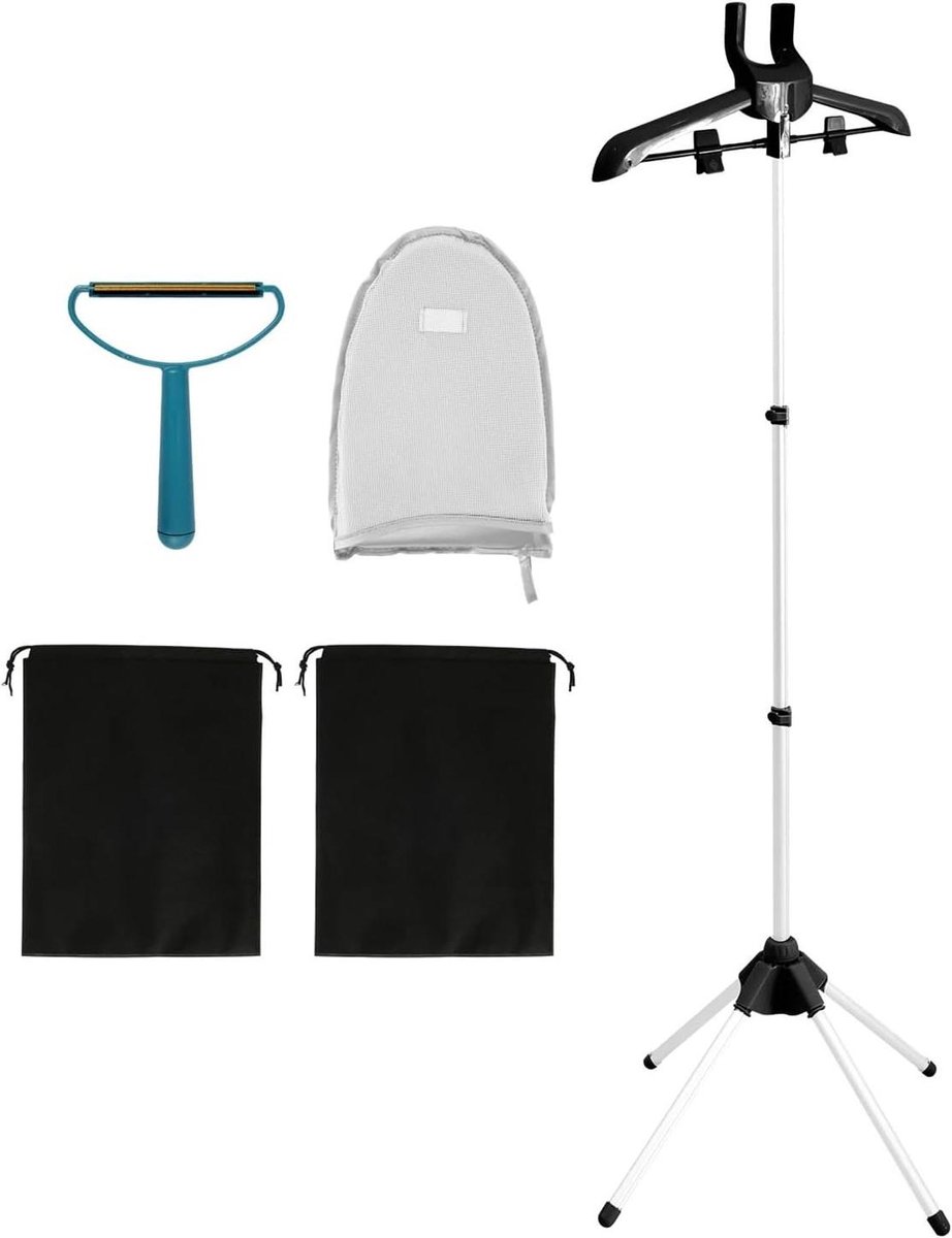 Kledingrek Stomer - Stoomstandaard Kleding - Kreukvrij Maken - In Hoogte Verstelbaar - Tot 160 cm - Zwart