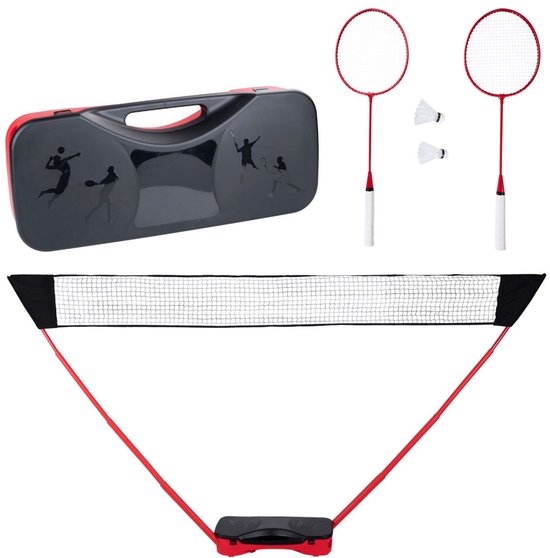 Donnay Badmintonset – Incl. badminton net en reiskoffer