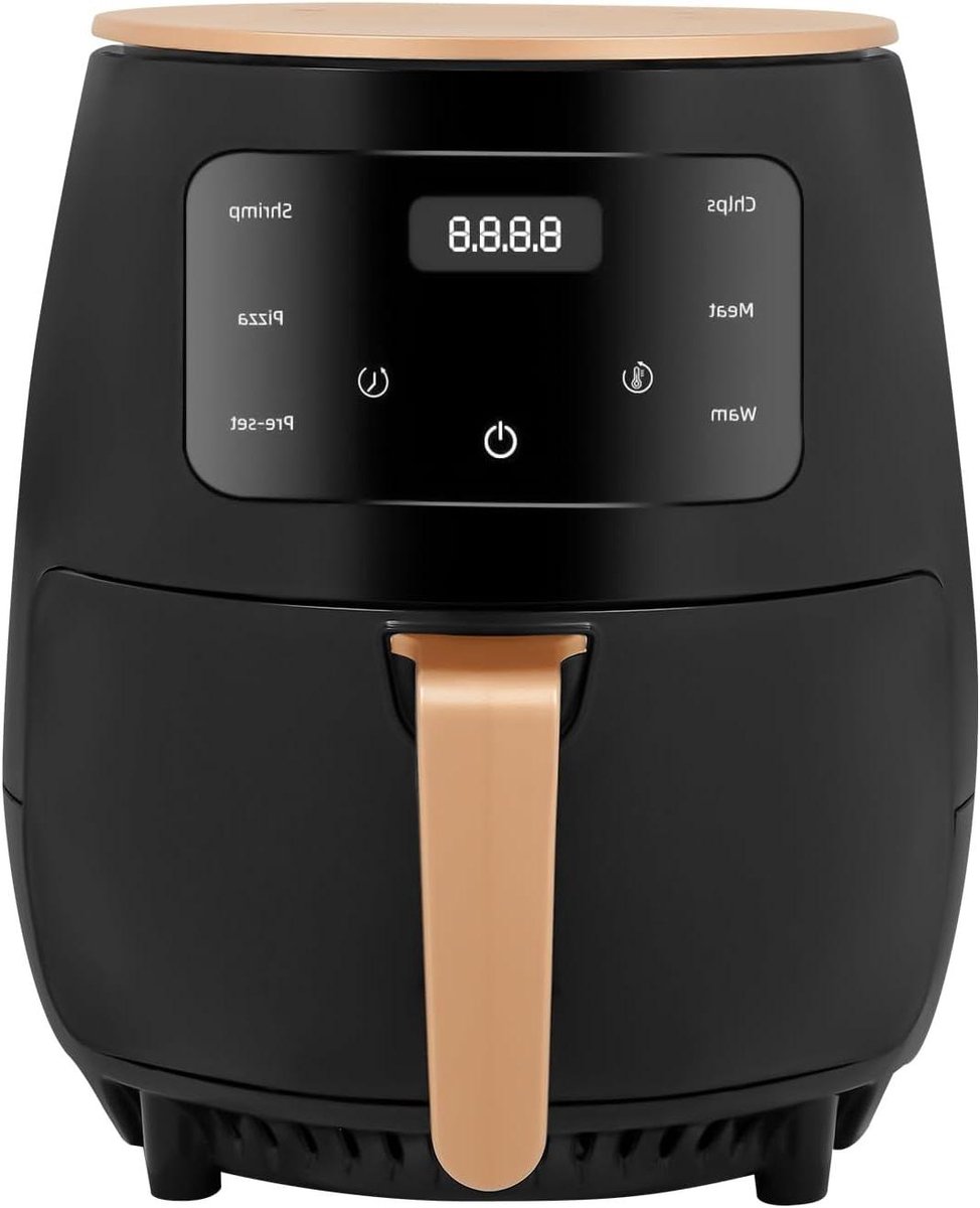 Hete Lucht Frituurpan Airfryer Olievrij Gezond Koken Compacte Behuizing 3.5 Liter Zwart Goud