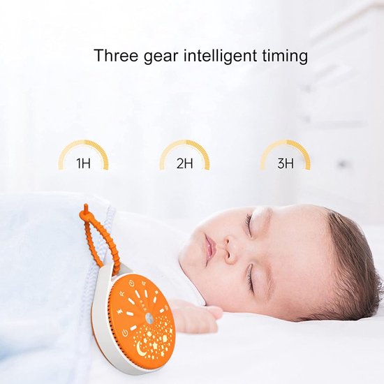 Witte Ruis Machine - Slaap Geluid - Baby Slaap - 10 Ontspannende Geluiden - Compact Formaat - Oranje — afbeelding 4