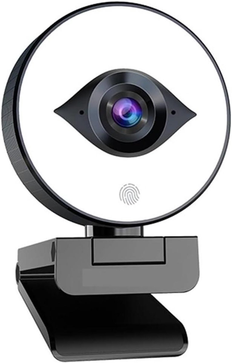 Webcam FHD - Streaming camera - Live video calls - Ingebouwd ringlicht - 1080P 60FPS - Zwart