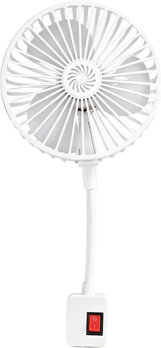Kleine Ventilator - Draagbare Koeler - Persoonlijke Verkoeling - Flexibele Zwanenhals - 12.2cm Hoog - Wit
