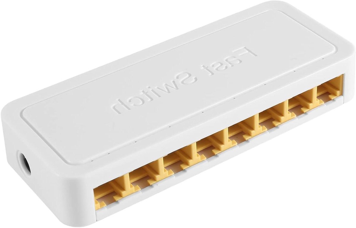Netwerk Switch - Ethernet Hub - Internet Verbinding - 8 Poorten 1000 Mbps - Mini Formaat - Zwart
