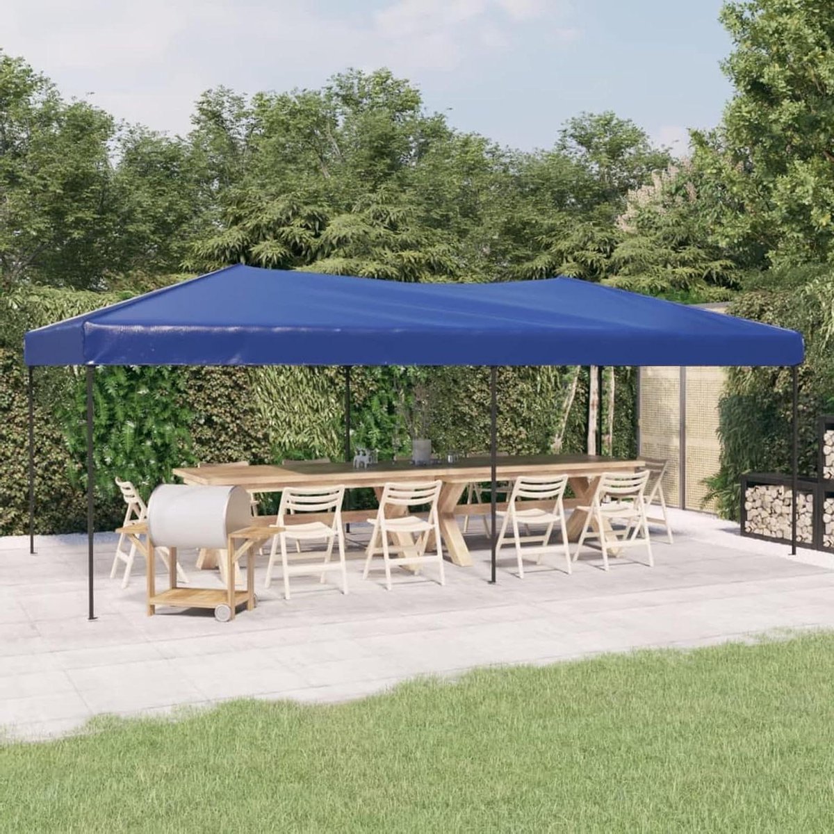 Tuinpaviljoen Vouwtent - Partytent Buiten - Feesten Organiseren - UV- en Waterbestendig - 3 x 6 m - Blauw