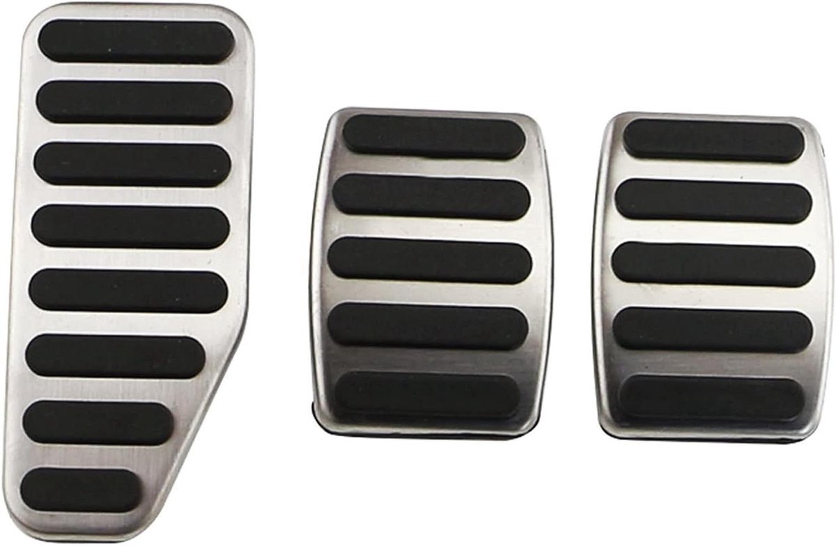 Auto Pedaal Covers - Voetsteun Pedalen - Veiliger Rijden - Antislip Oppervlak - Handmatige Transmissie - Zilver