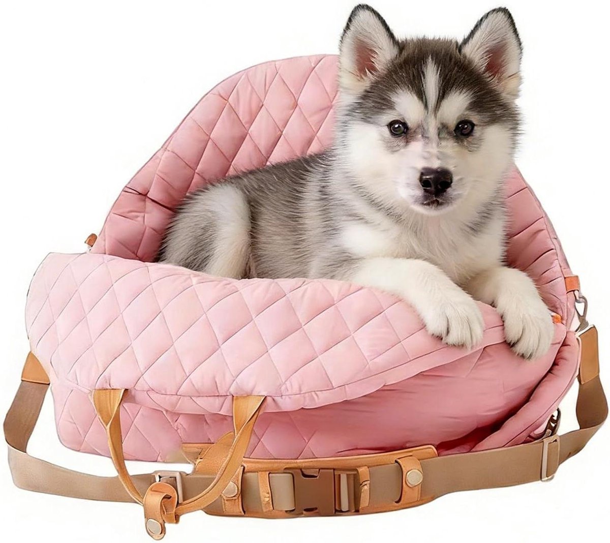 Autostoel Hond - Reisbox Kat - Veilig Transport - Afneembare Waslaag - 40 x 30 x 6 cm - Roze