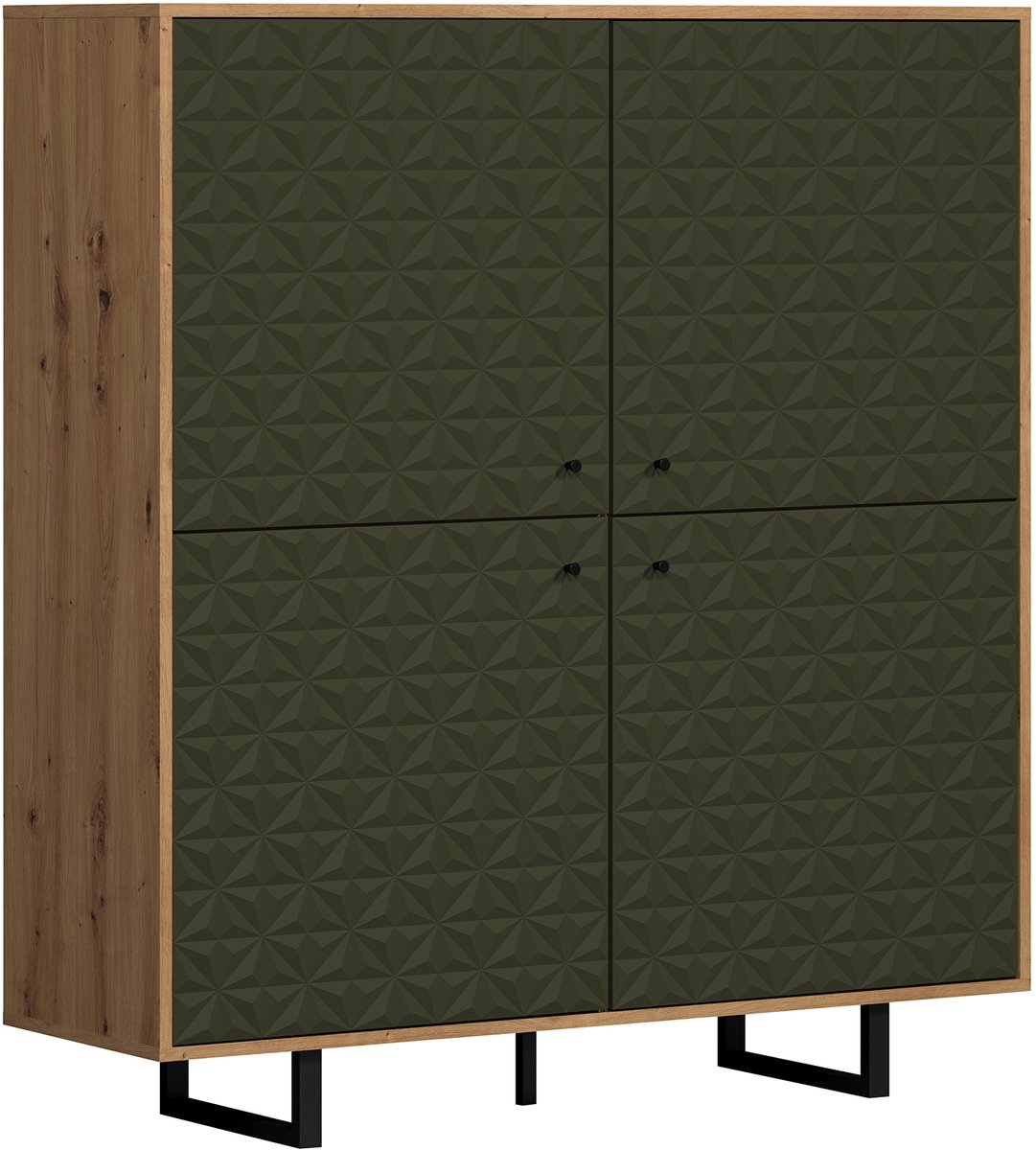 trendteam Highboard Commode Dressoir Kast Dark Green Sentra 124x136x40 cm
