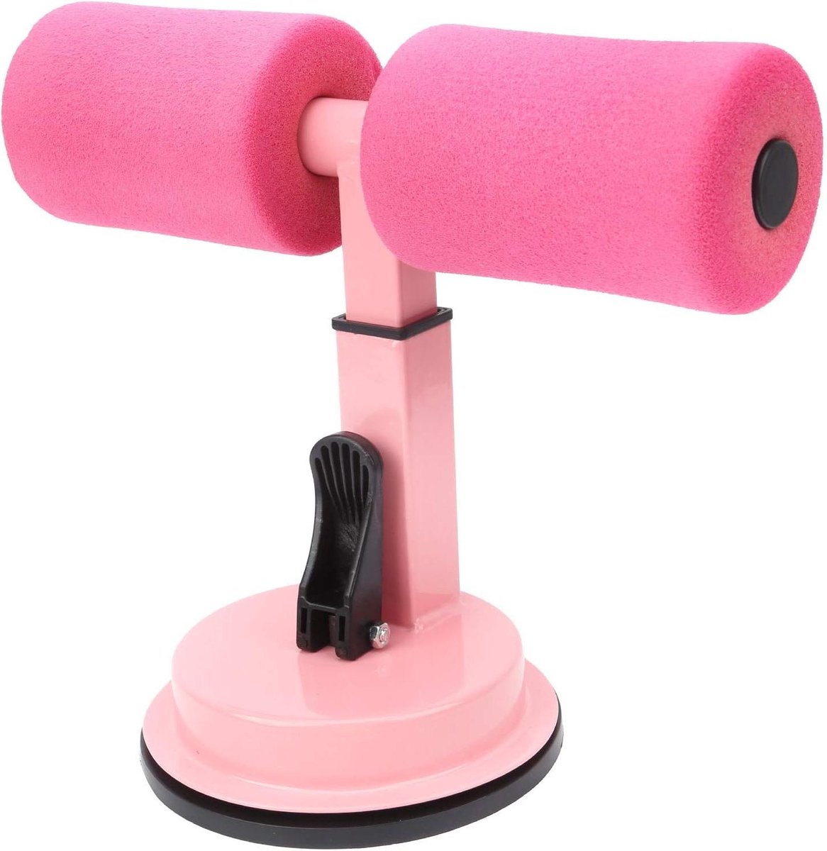 Buikspier Trainer - Sit Up Bar - Thuis Fitness - Verstelbare Hoogte - Compact Ontwerp - Zwart