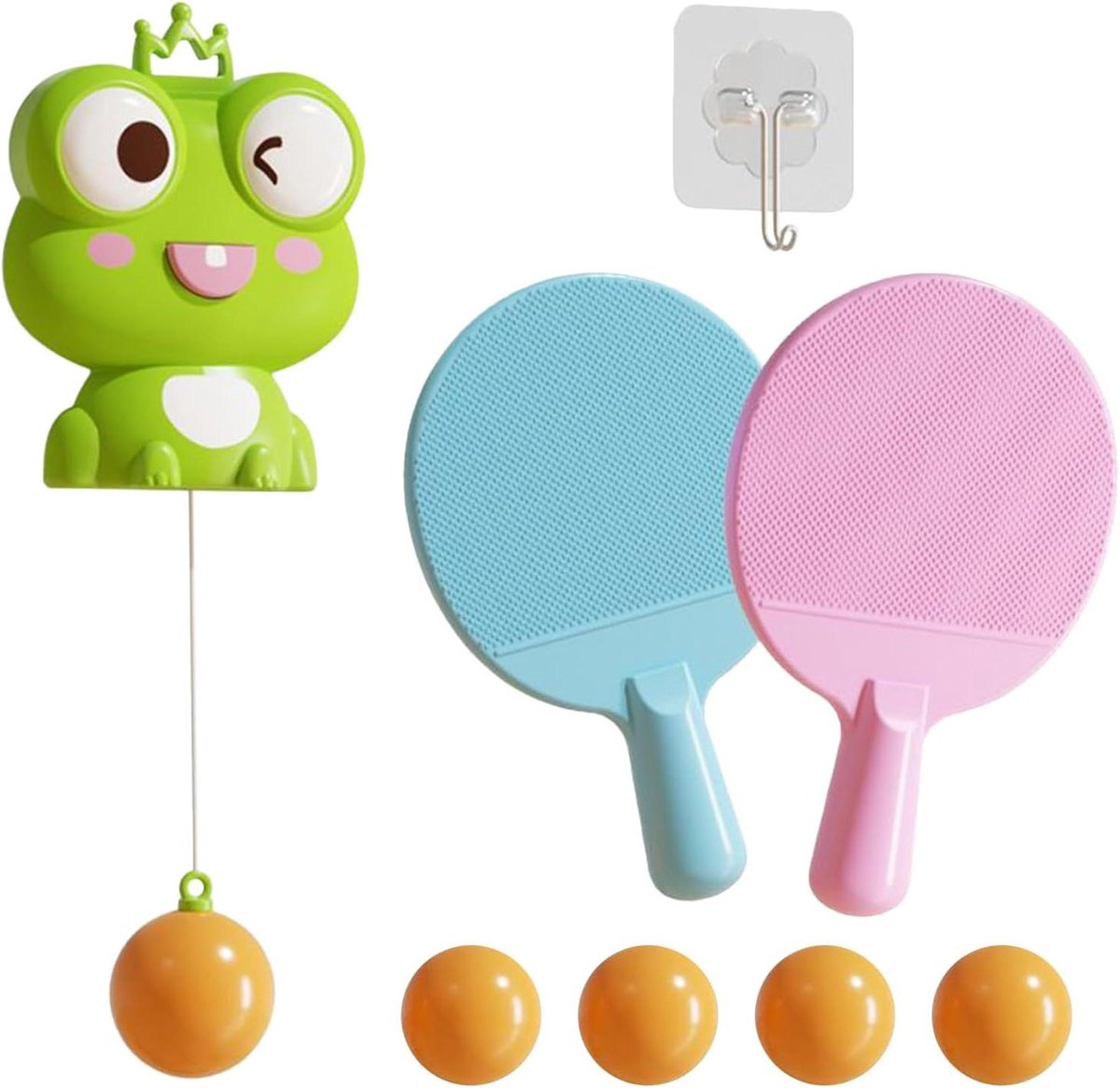 Tafeltennistrainer - Tennistrainer Rackets - Balvaardigheid Trainen - Zonder Boren Installatie - Inclusief 5 Ballen - Niet Van Toepassing