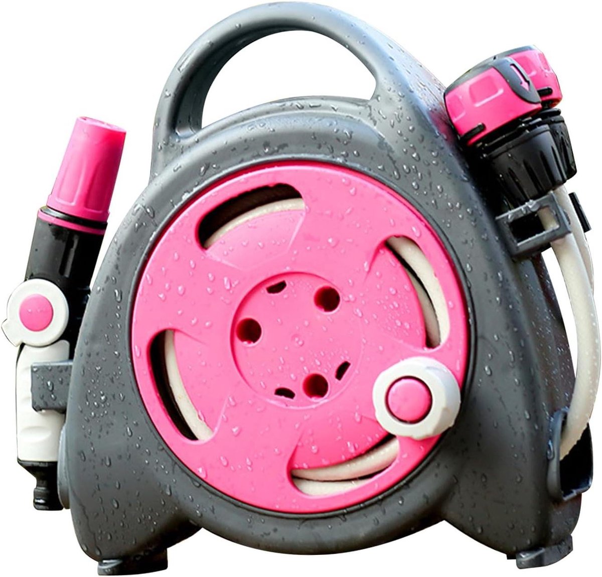 Tuinslanghaspel - Waterslang oproller - Buiten bewateren - Automatische vergrendeling - 115 meter - Roze