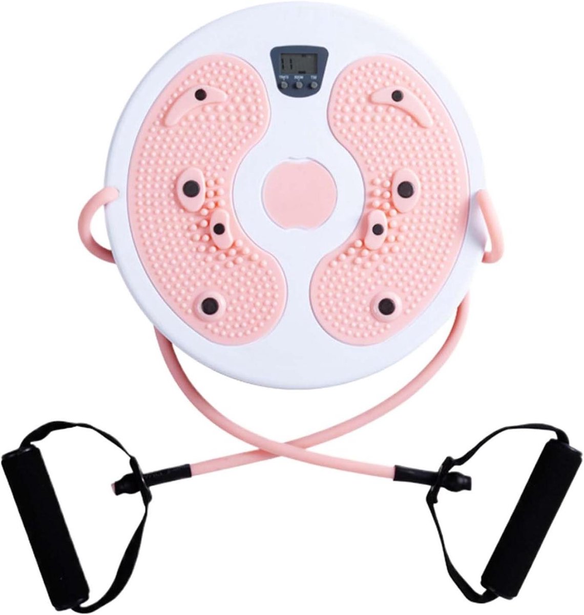 Torsieboard - Draaischijf Twistboard - Buikspieren Trainen - Met Calorieënteller - 28 cm - Roze en wit