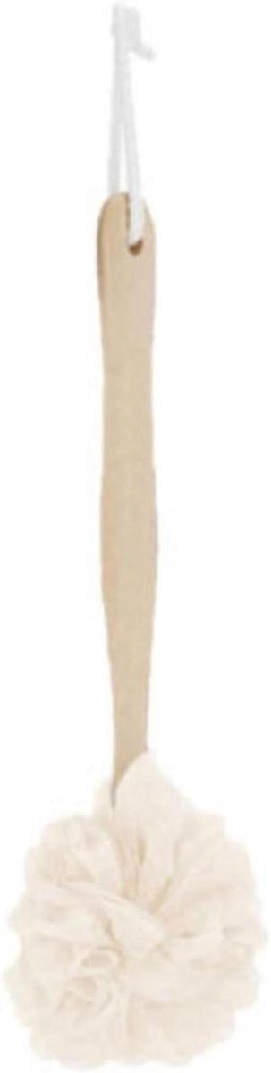 Badborstel Lange Steel - Doucheborstel Lichaam - Huid Reinigen - Zachte Mesh Loofah - 1 Stuk - Wit