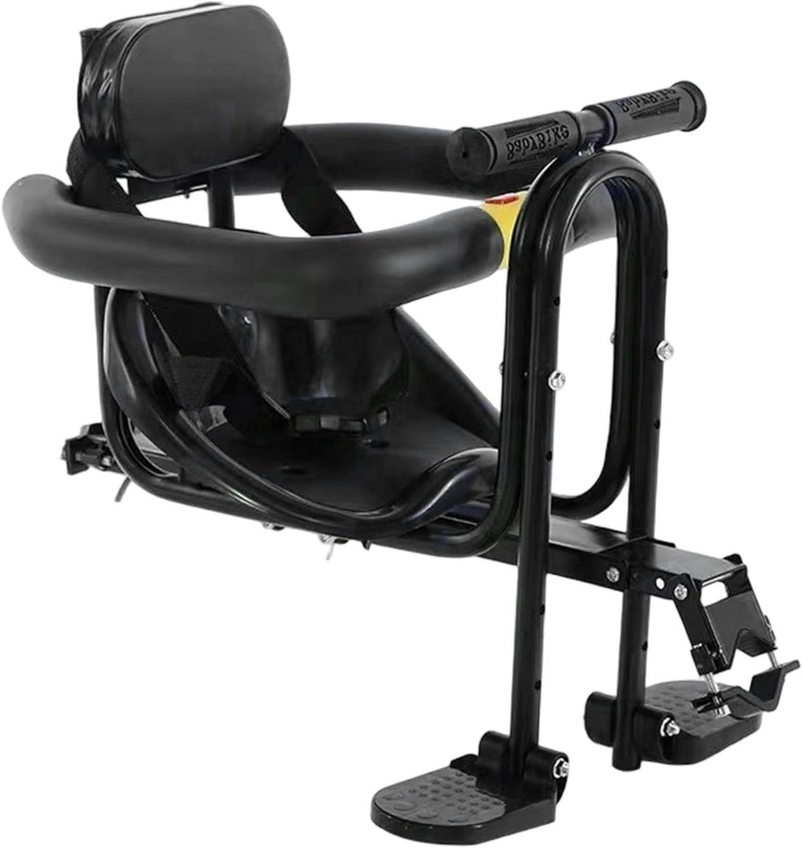 Kinderfietszitje Peuter - Fietsstoeltje Kinderen - Veilig Fietsen - Met Handvat Rugleuning - 39 x 33 x 15 cm - Zwart