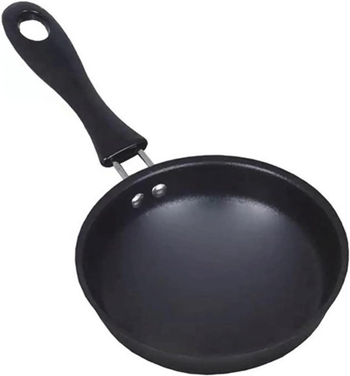 Steelpan 12 Cm - Kleine koekenpan mini - Gebakken ei pannenkoek - Hoogwaardig gietijzer - 12 cm - Zwart