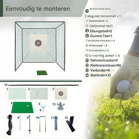Golf oefennet - Voor golftraining - Vast rakennet - Groen van GOLF — afbeelding 5