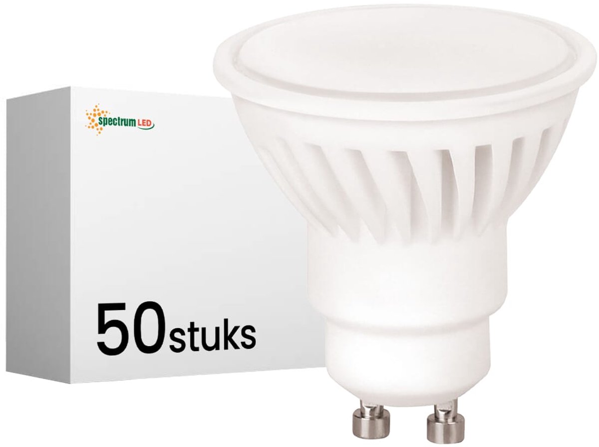 Spectrum LED Lamp GU10 10W - 230V - 920 Lumen - 4000K Neutraal Wit - Natuurlijk licht - Energiezuinig - 50 stuks