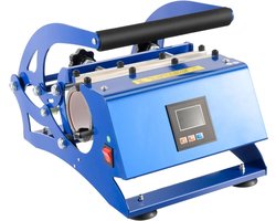 Tassenpers Sublimatie - Mok Pers - Persoonlijke Cadeaus Maken - 6-in-1 Functie - Diverse Maten - Blauw Zwart