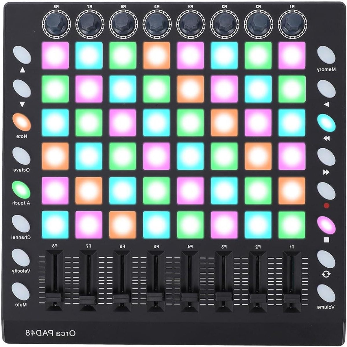 MIDI Controller - Drum Pad - Muziek Maken - 48 Verlichte Pads - 30x30x7 cm - Zwart