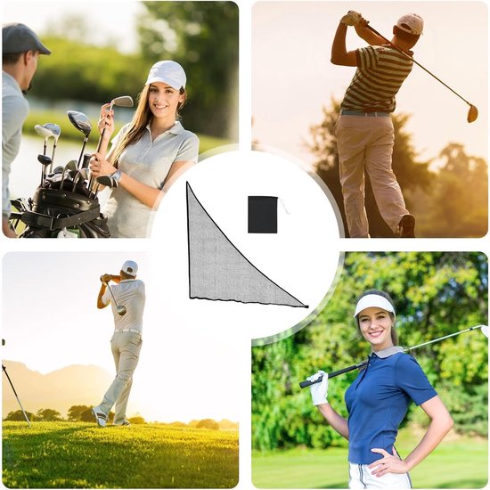 Golf oefennet - Sport trainingsnet - Swing oefenen - Eenvoudig te monteren - 213 x 213 cm - Zwart van GOLF — afbeelding 5