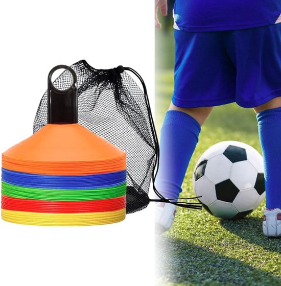 Sport Trainingskegels - Markeerpionnen Veldkegels - Sport Training Afbakenen - Slijtvast PE Materiaal - 50 Stuks - Veelkleurig — afbeelding 2