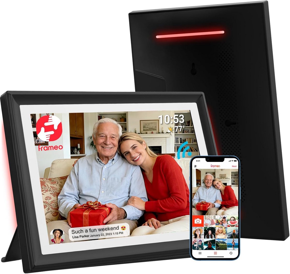 Digitale Fotolijst met Wifi - Fotolijsten - Frameo App - HD Kwaliteit - digitaal frame