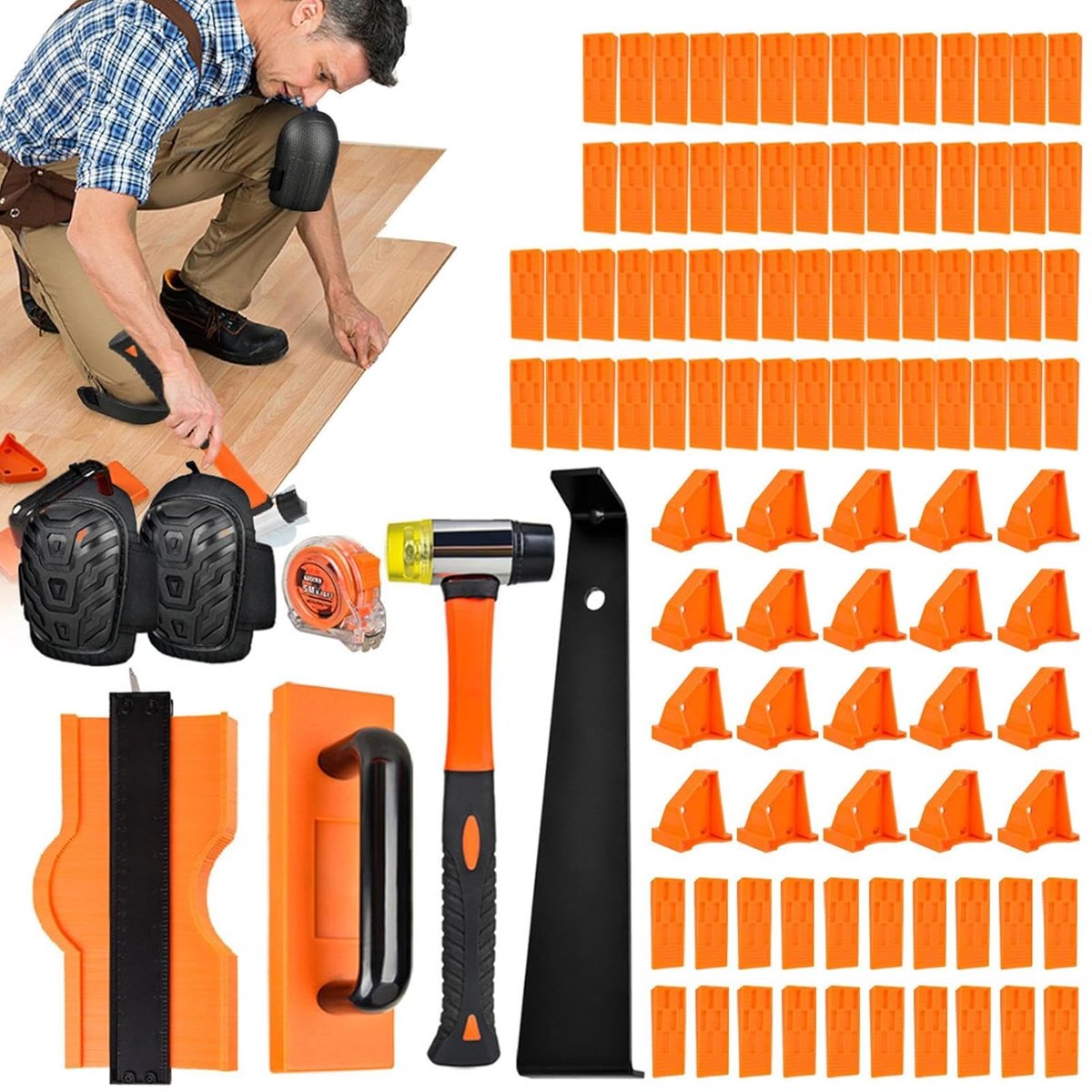 Laminaatvloer Montageset - Vloerinstallatie Gereedschap - Laminaat Plaatsen - Massieve Rub