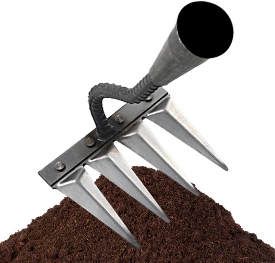 Onkruidverdelger Tuin - Handgereedschap - Tuinonderhoud - Ergonomische Handgreep - 4 Tanden - Metaal — afbeelding 5