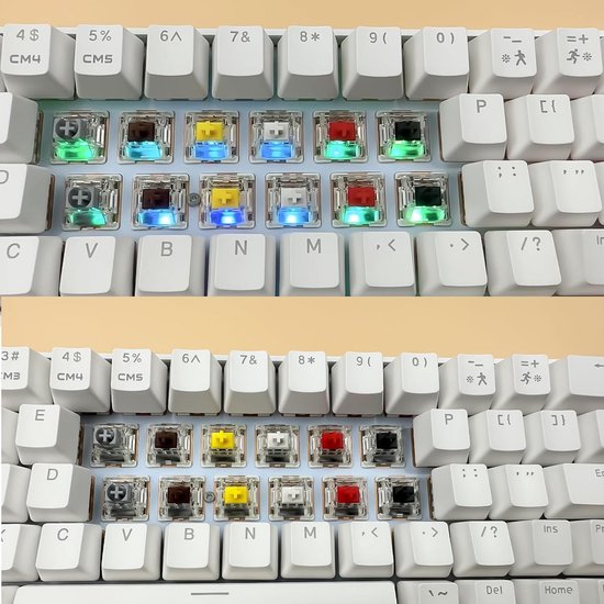 Set van 72 Mechanische Keyboard Switches, Rood, 45gf Lineair, 3-pins, Vooraf Gesmeerd — afbeelding 3