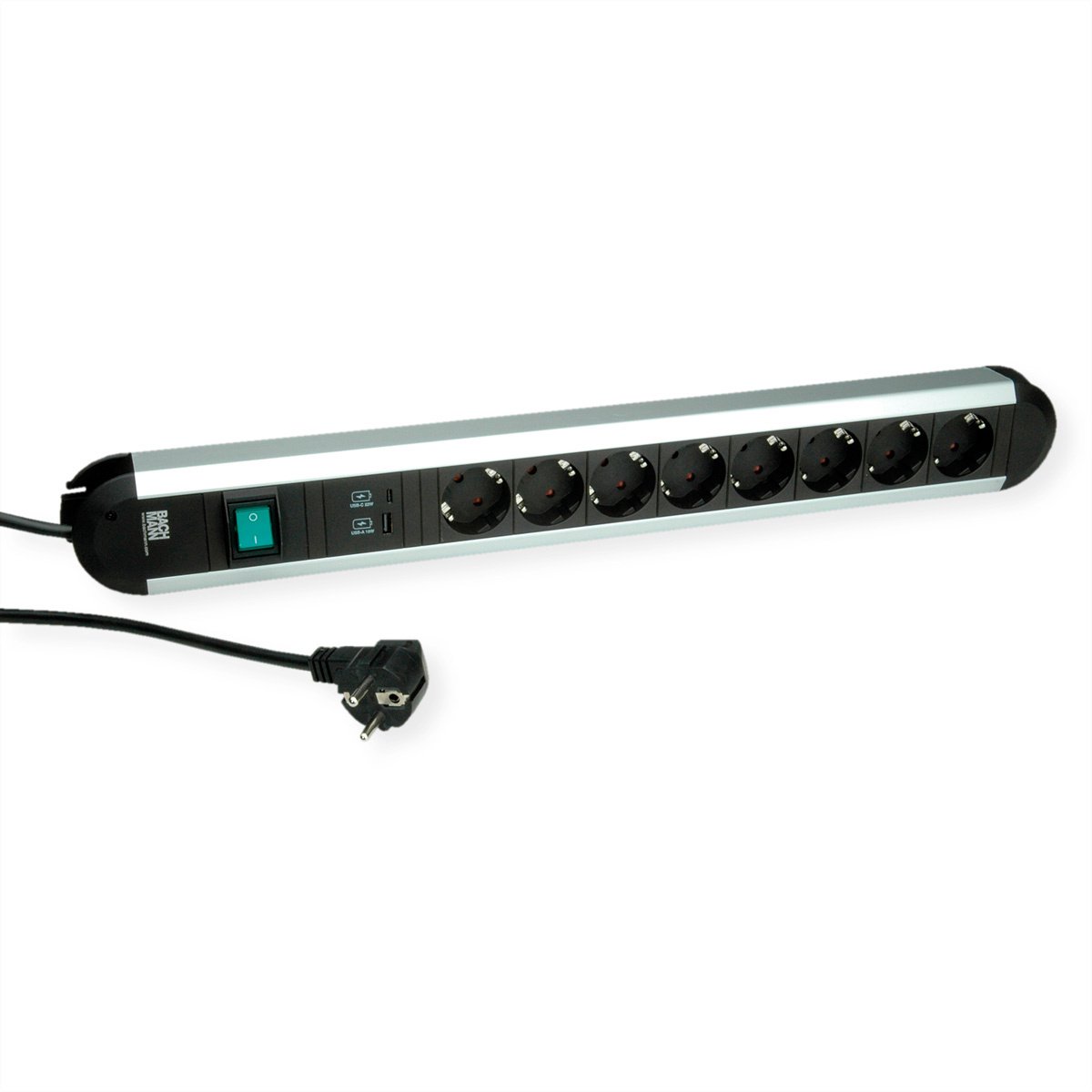 BACHMANN PRIMO 8xCEE7/3 1xUSB A&C 22W 1xSwitch power 2,0m CEE7/7