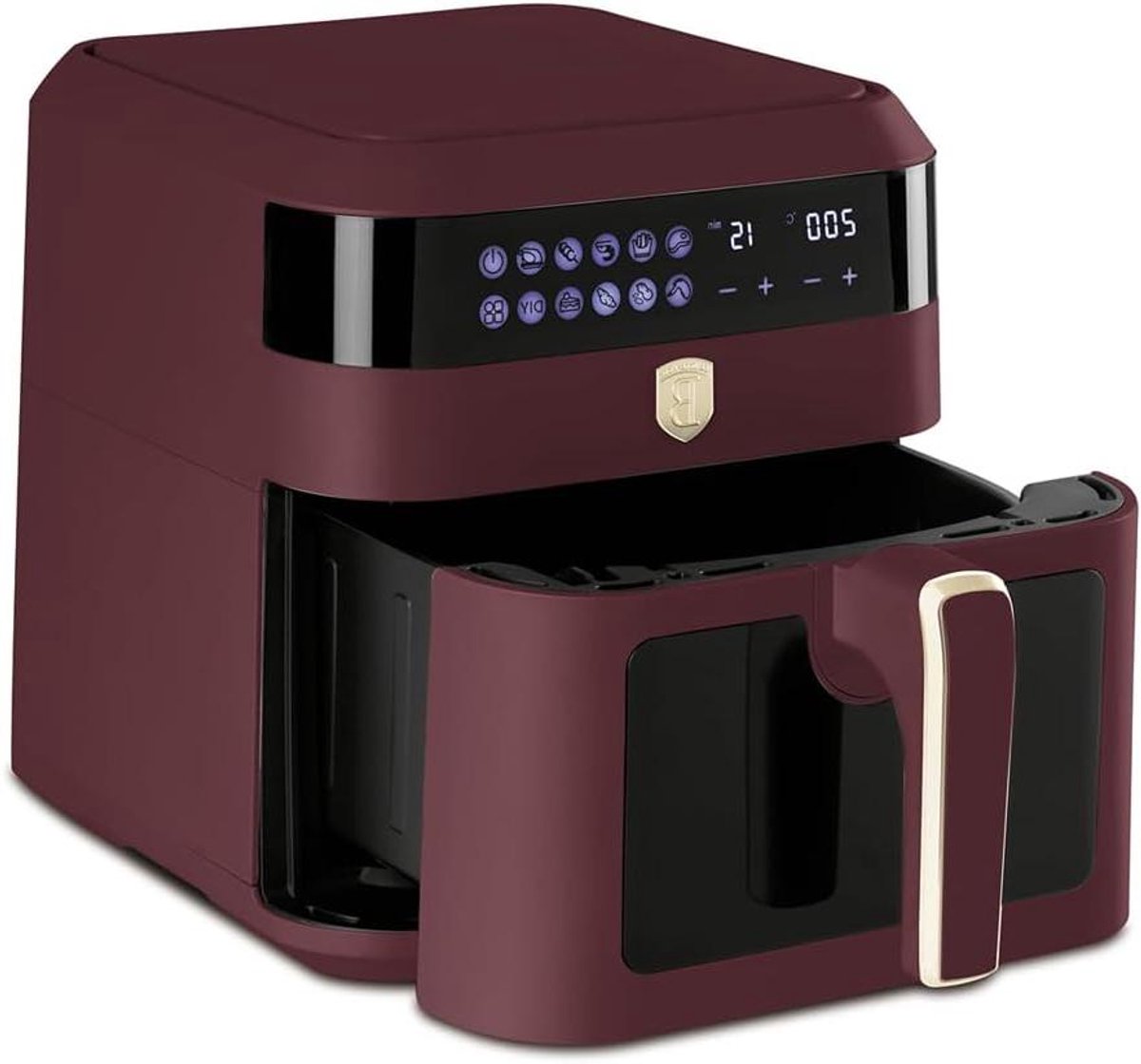 Digitale Heteluchtfriteuse - Airfryer Frituurpan - Gezond Eten Bereiden - Grote Capaciteit - 63 Liter - Bordeaux
