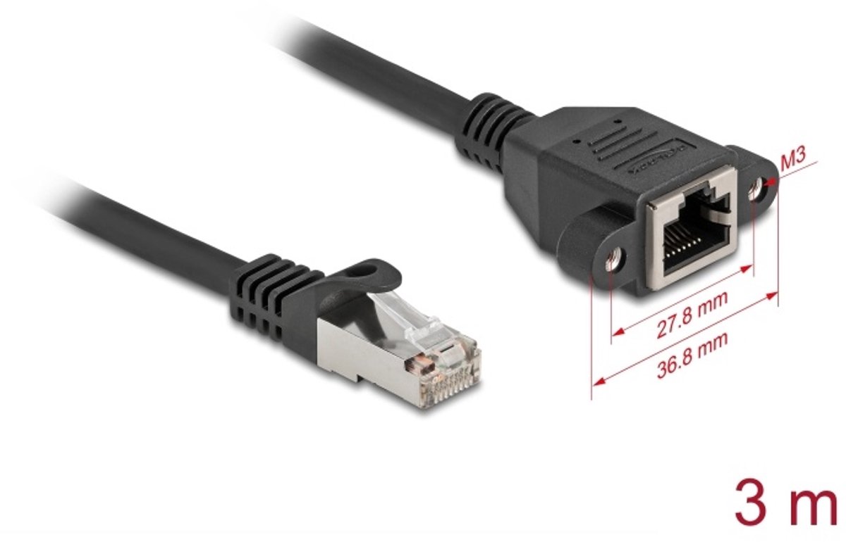 DeLOCK 90778 netwerkkabel Zwart 3 m Cat6a S/FTP (S-STP)