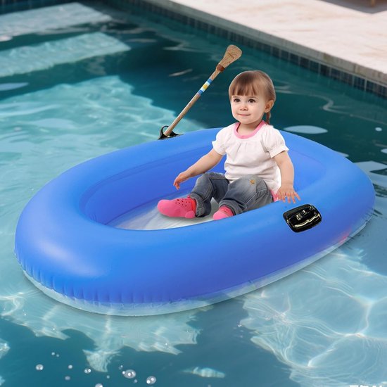 Opblaasboot - Meerboot Vlot - Waterpret Ontspanning - Transparante Bodem - 160x110cm - Blauw — afbeelding 3