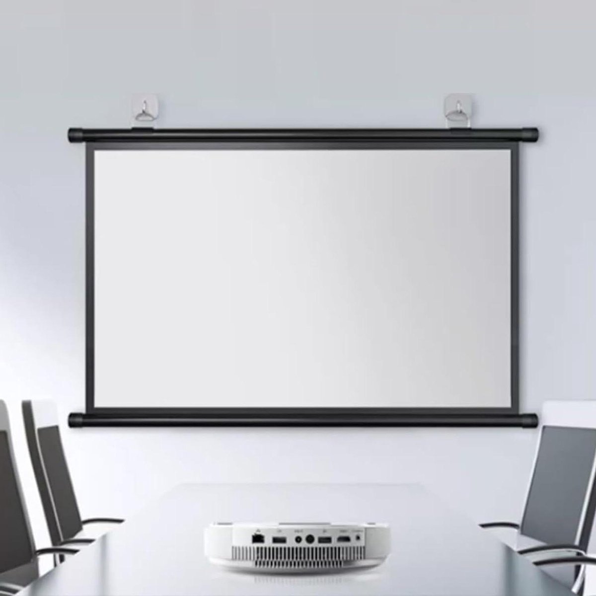 Projectiescherm - Filmscherm - Thuisbioscoop Ervaring - Handmatig Oprolbaar - 60 inch - Wit