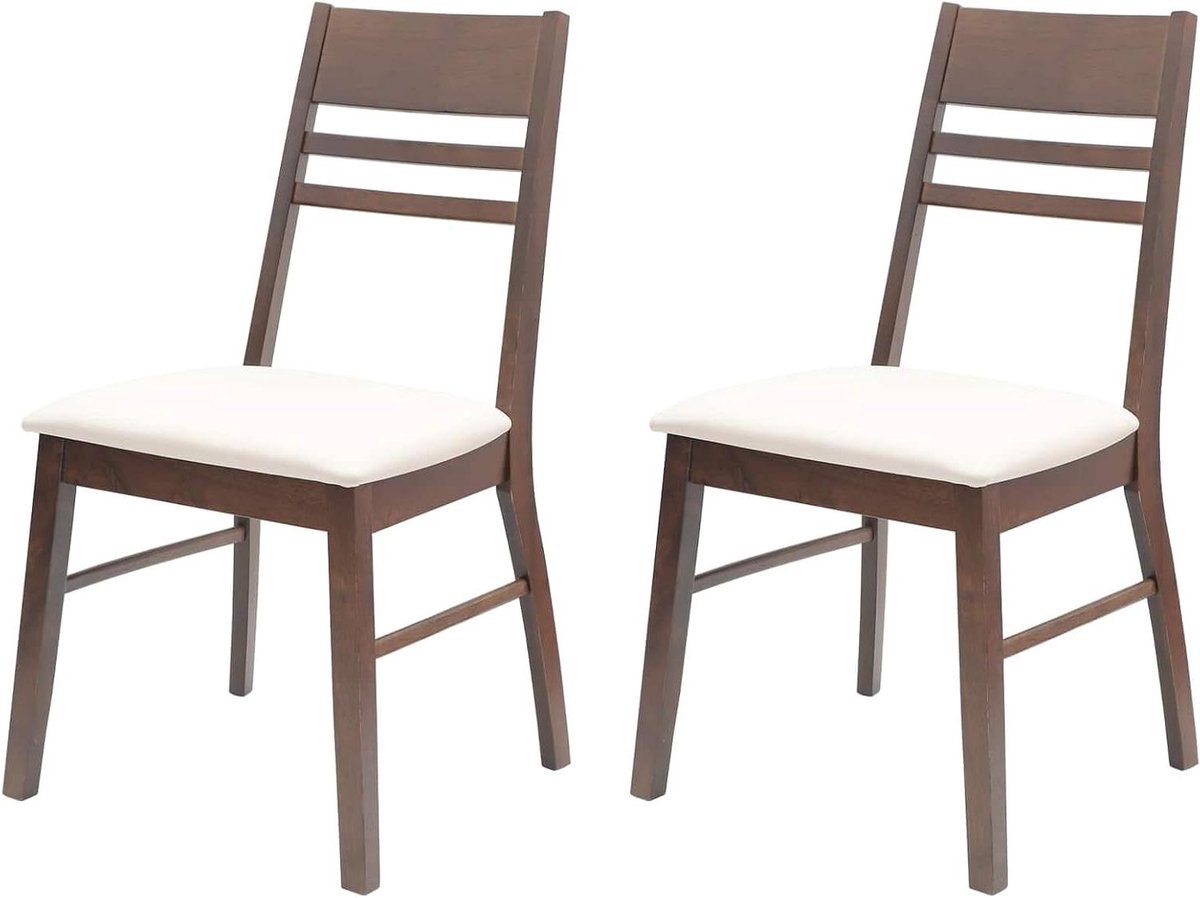 Eetkamerstoelen Set - Keukenstoelen Woonkamer - Comfortabel Zitten - Massief Houten Frame