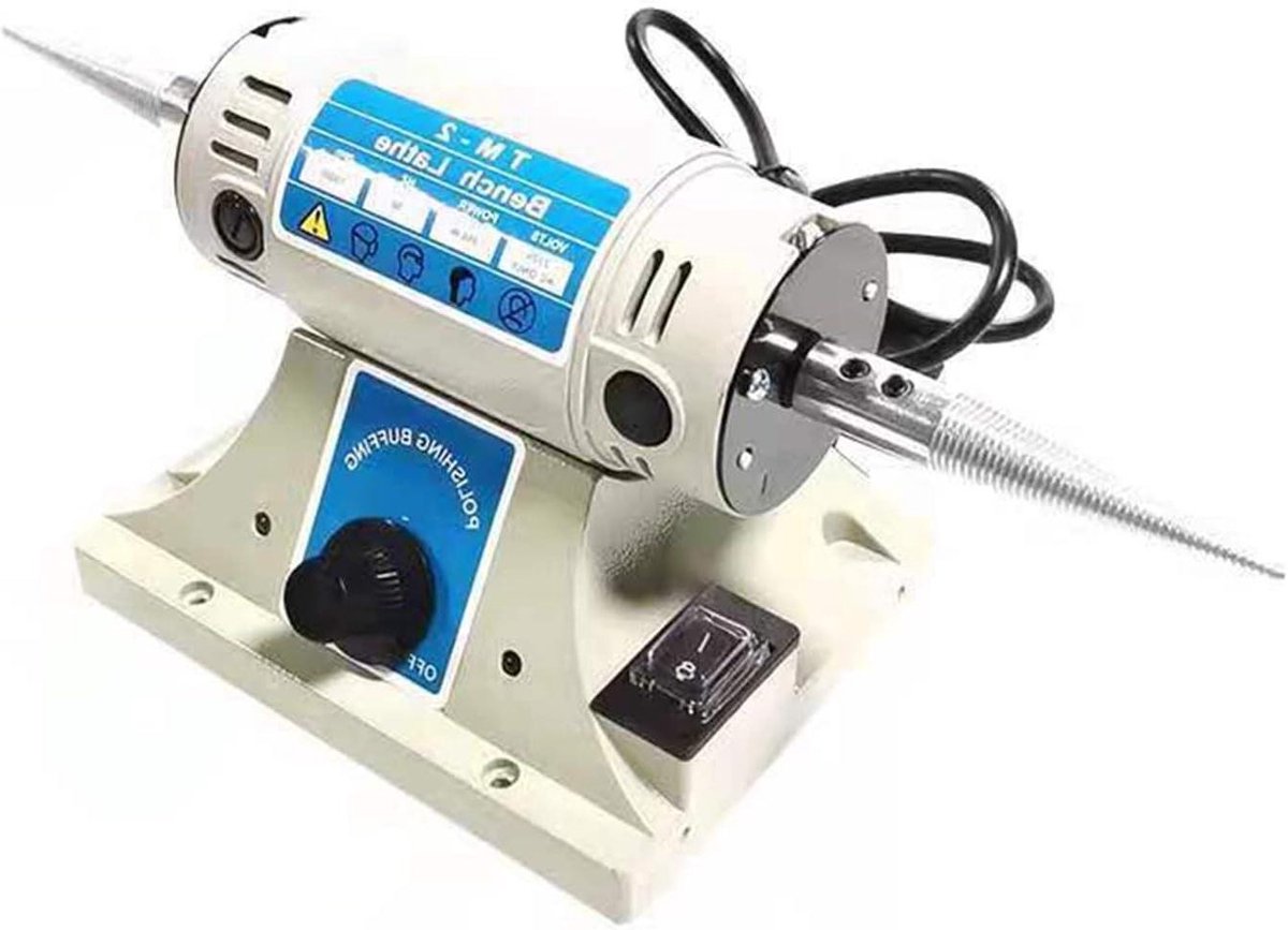 Sieraden Polijstset - Mini Draaibank - Metaal Bewerken - Stabiele Koperen Motor - 0-10000 RPM - Zwart