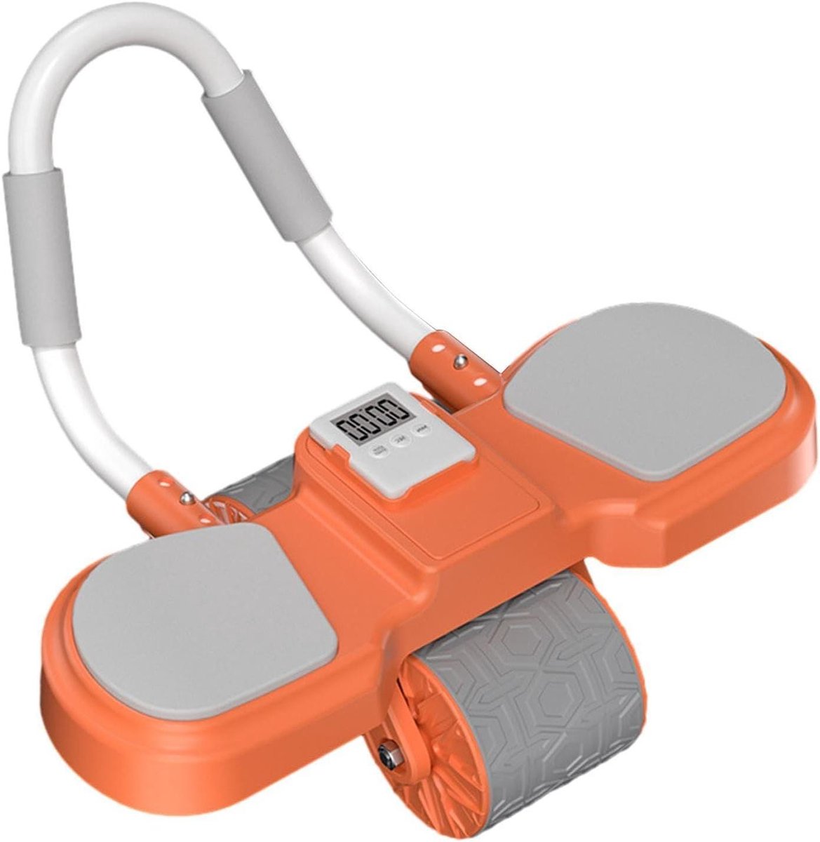 Buikwielroller - Buiktrainer Fitnesswiel - Core Training Thuis - Automatische Rebound Functie - 44 x 17 x 25 cm - Oranje