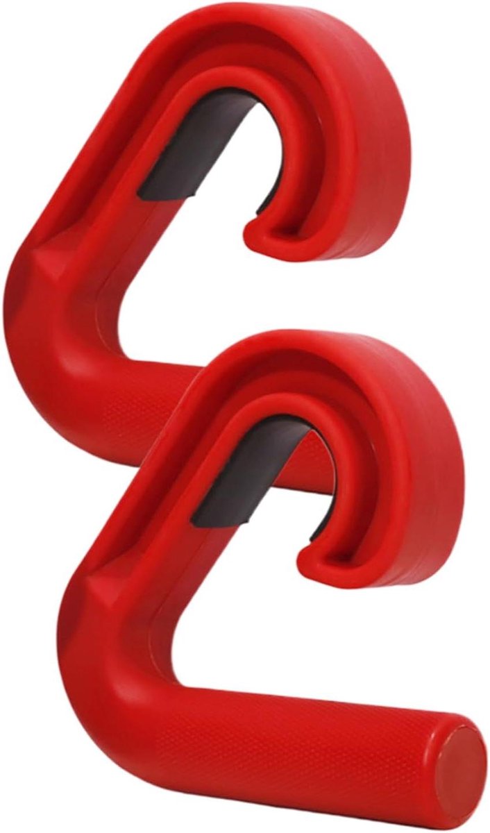 Fitness Handgrepen - Krachttraining Handgrepen - Bovenlichaam Trainen - Antislip Ontwerp - 13x13x3 cm - Rood