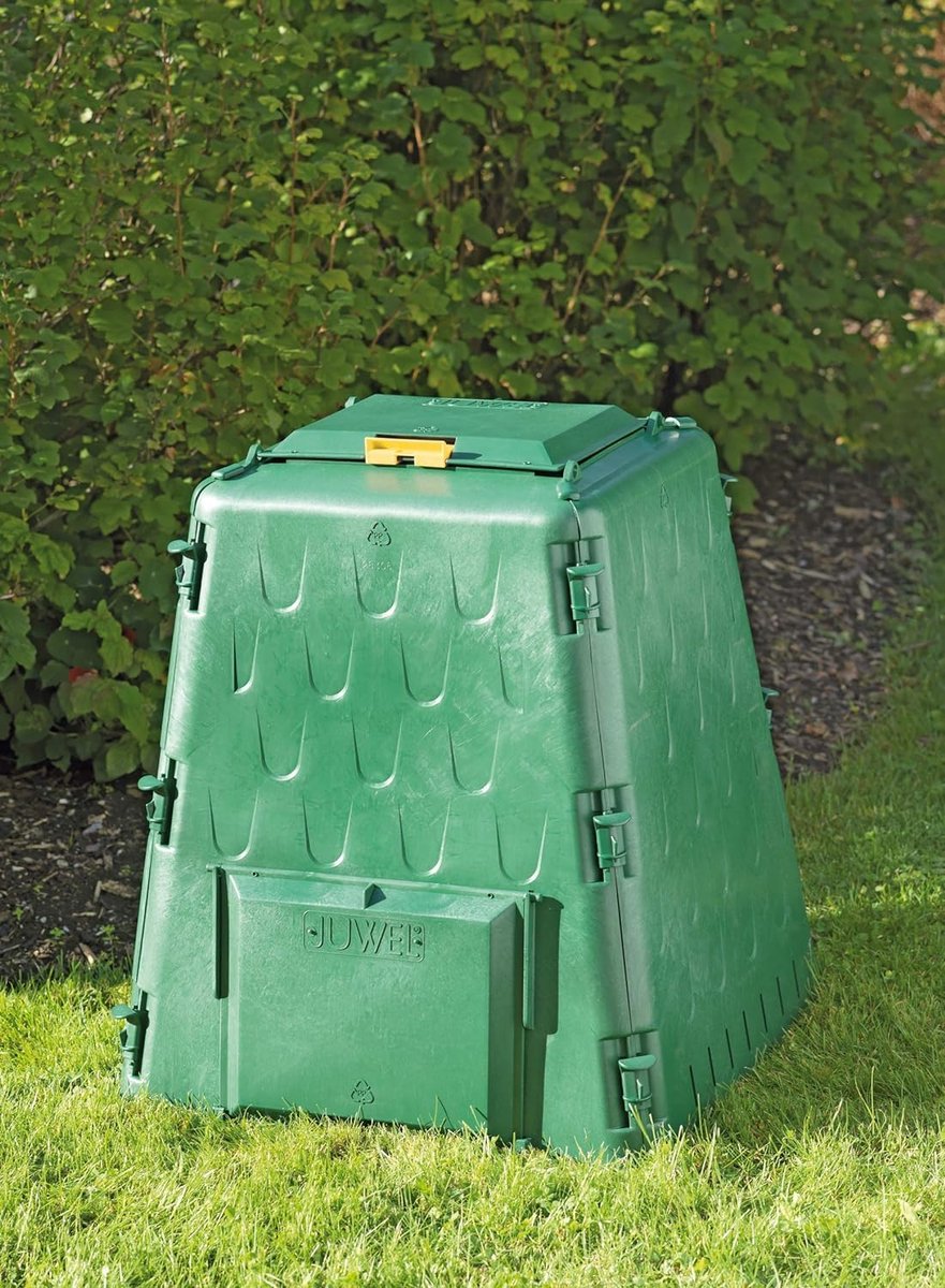 Thermocomposter AEROQUICK 290 (capaciteit 290 l voor tuin- en keukenafval) met UV-stabiel gerecycled kunststof en 2 uitneemkleppen - Conische vorm, deksel met windbeveiliging (20872)