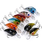 Ensemble de leurres de pêche multicolores crankbait minnow flottant topwater avec doubles hameçons pour perche truite et poissons prédateurs 8 pièces